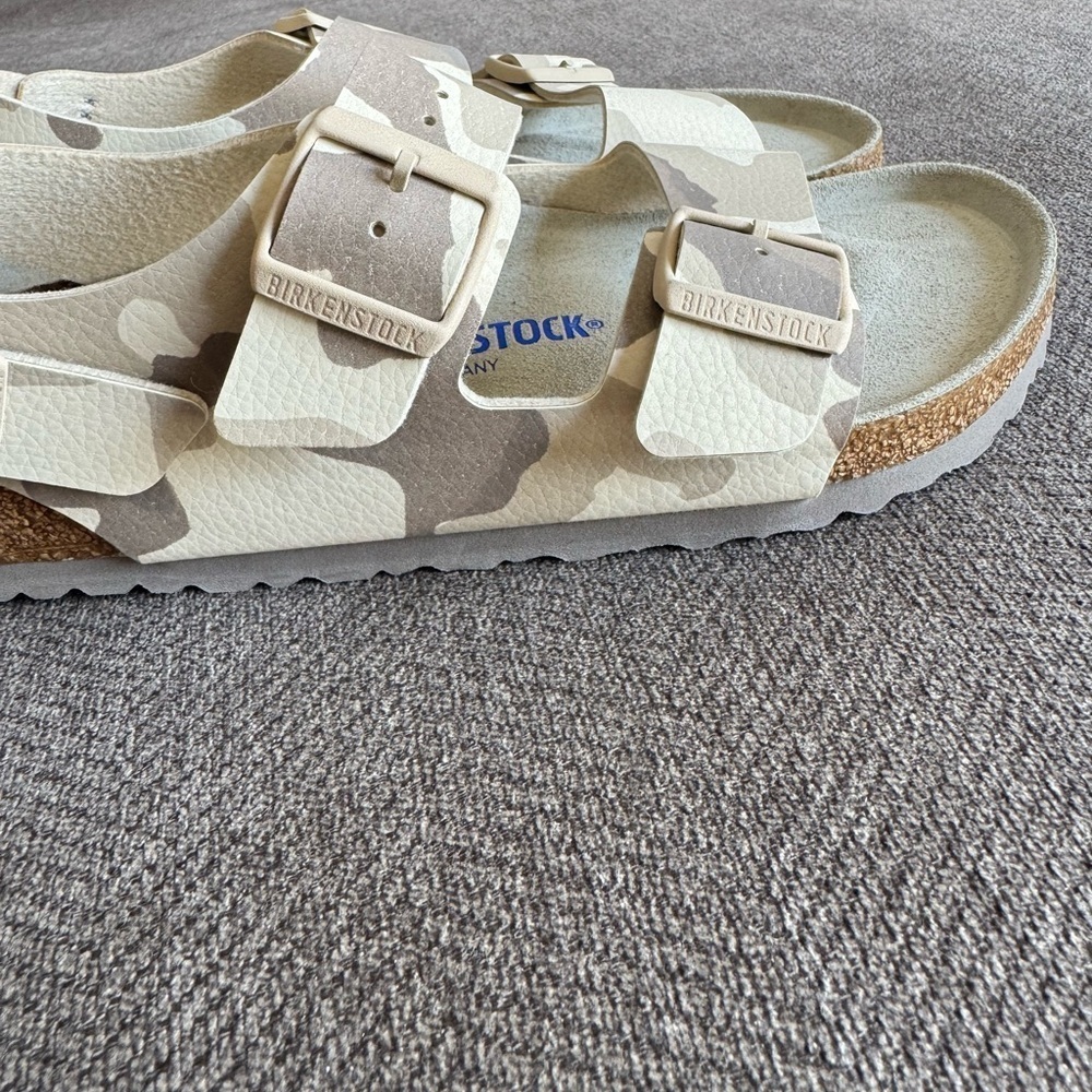 BIRKENSTOCK Milano Gray Taupe Camo Sandals Unisex - Picture 10 of 14
